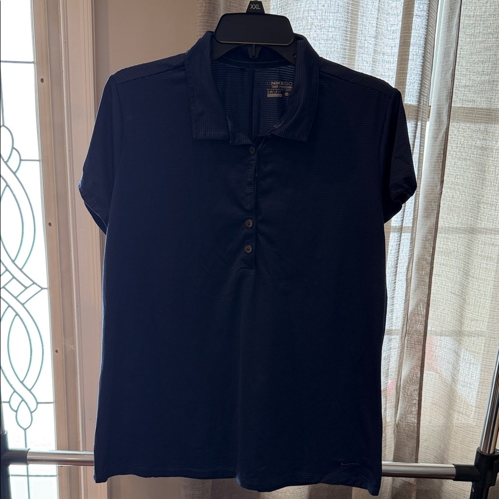 Nike Women's Dark Blue Button Down Golf Shirt